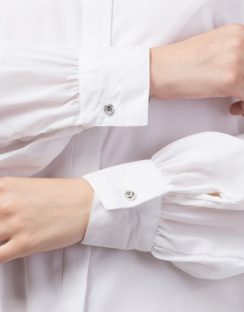 Chic White Hidden Placket front open casual Abaya Additional Angles